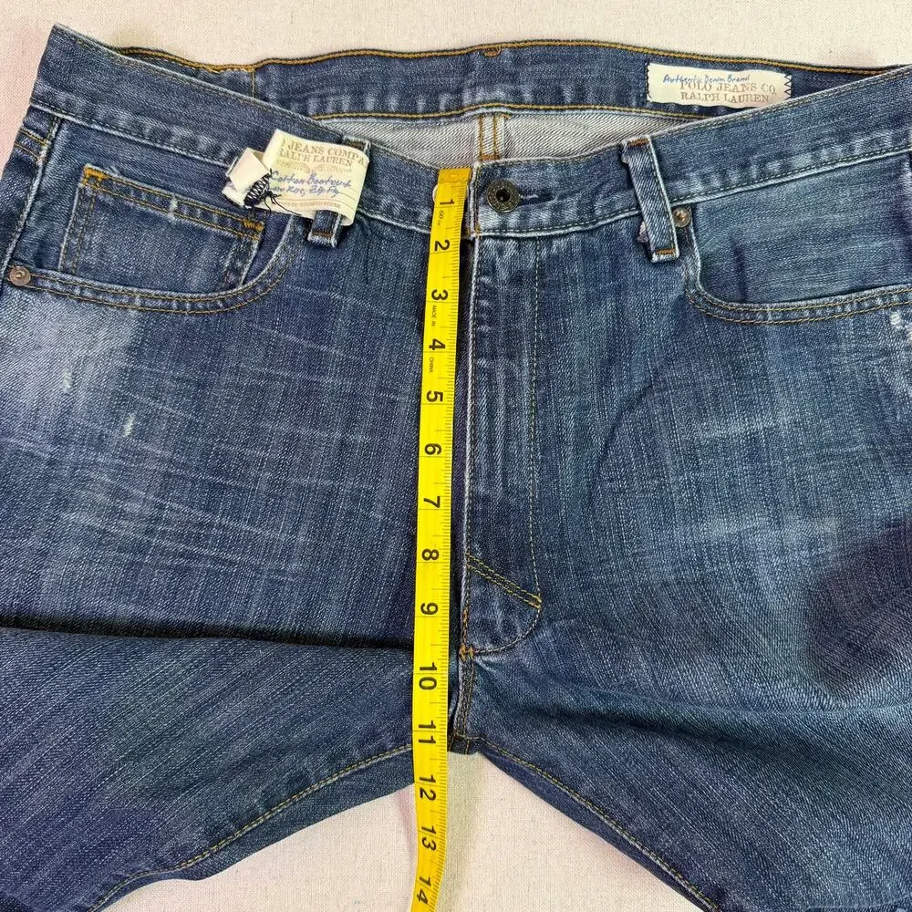 Vtg Y2K Polo Ralph Lauren Jeans Colton Bootcut Men's 36x32 Low Rise Distressed